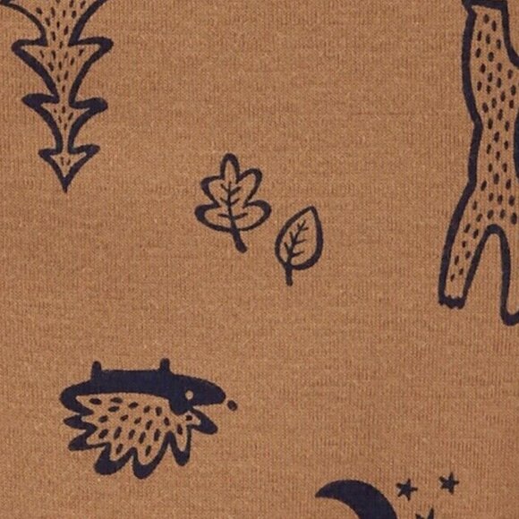 CARTER'S 4T Boys Brown One Piece Footed PJ Bear Porcupine Trees Long Sleeve NWT - Picture 2 of 2